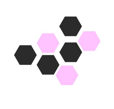 4 schwarze Waben und 3 pinke Waben 4 schwarze Waben und 3 pinke Waben